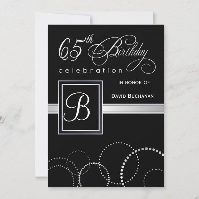 Invitaciones a la fiesta de cumpleaños número 65 - (Anverso)