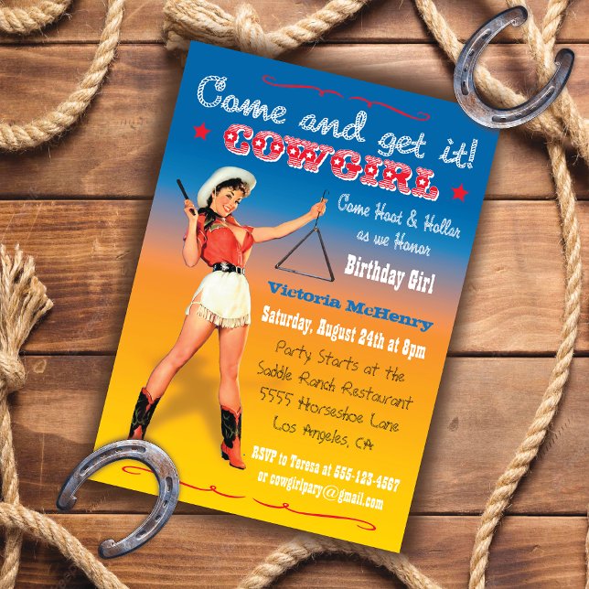 Invitaciones a la fiesta de cumpleaños occidental  (Subido por el creador)