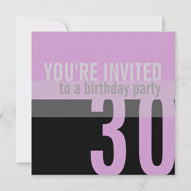 Invitaciones a la fiesta de cumpleaños {Purple} (Anverso)