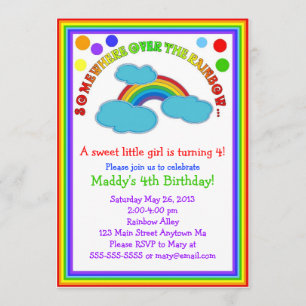 Invitaciones a la fiesta de cumpleaños Rainbow