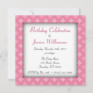 Invitaciones a la fiesta de cumpleaños rosado de R