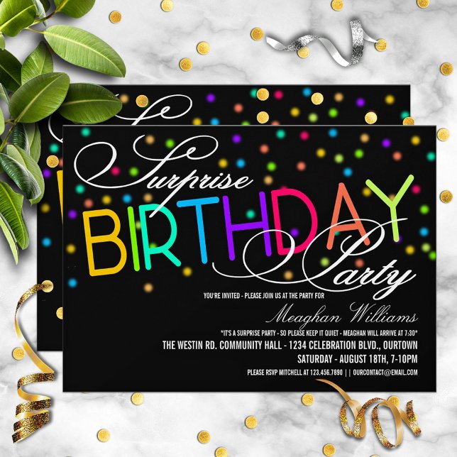 Invitaciones a la fiesta de cumpleaños sorpresa (Subido por el creador)