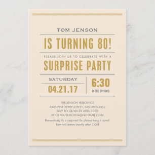 Invitaciones a la fiesta de cumpleaños sorpresa Bi