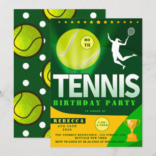 Invitaciones a la fiesta de cumpleaños verde y ama