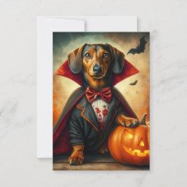 Invitaciones a la fiesta de Dachshund Dracula Hall
