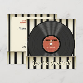 Invitaciones a la fiesta de discos vinílicos de ro