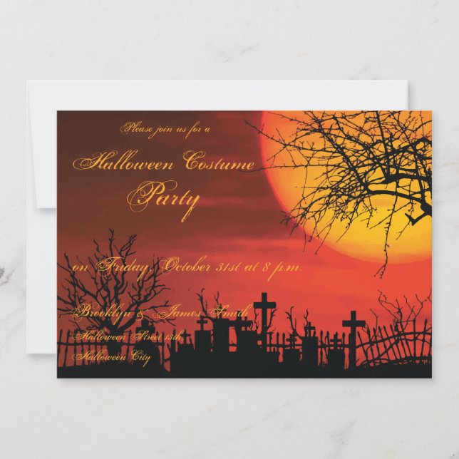 Invitaciones a la fiesta de disfraces de Halloween (Anverso)
