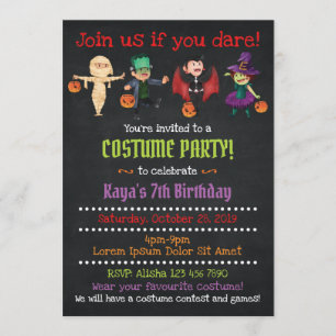 Invitaciones a la fiesta de disfraces de Halloween