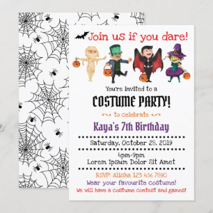 Invitaciones a la fiesta de disfraces de Halloween