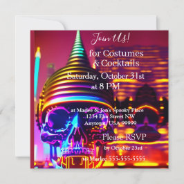 Invitaciones a la fiesta de disfraces y cócteles d