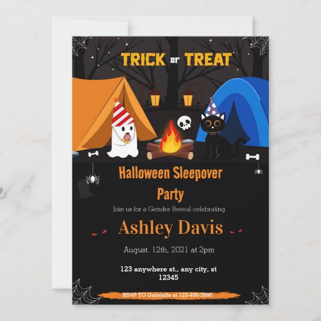 Invitaciones a la Fiesta de Espuma de Halloween de (Anverso)