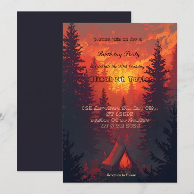 invitaciones a la fiesta de exploración (Anverso / Reverso)
