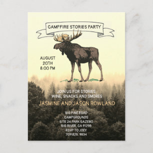 Invitaciones a la Fiesta de Fogatas Rustic Woodlan