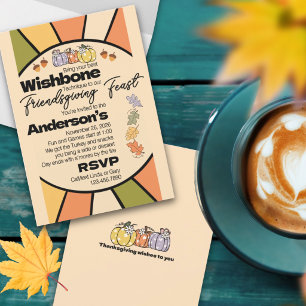 invitaciones a la Fiesta de Friendsgiving y Juegos