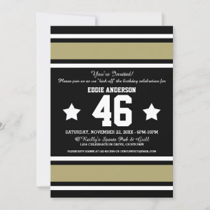 Invitaciones a la fiesta de fútbol de Jersey Black