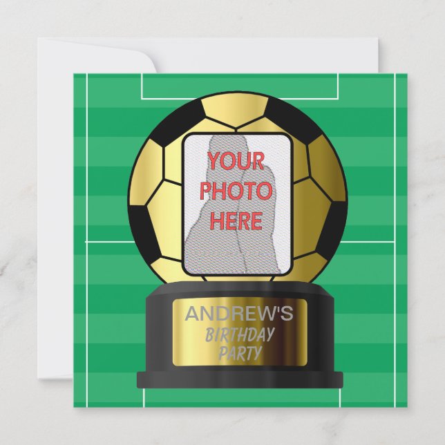 Invitaciones a la fiesta de fútbol-foto-personaliz (Anverso)