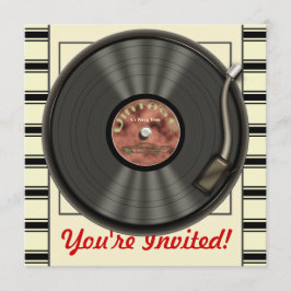 Invitaciones a la fiesta de grabación de vinilo de