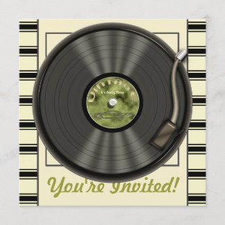 Invitaciones a la fiesta de grabación de vinilo de