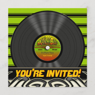 Invitaciones a la fiesta de grabación de vinilo de