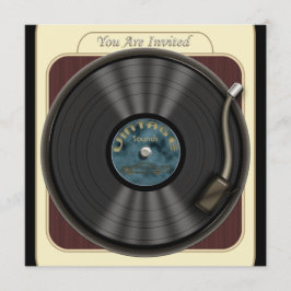 Invitaciones a la fiesta de grabación de vinilo de