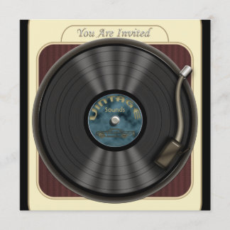 Invitaciones a la fiesta de grabación de vinilo de