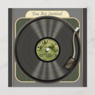 Invitaciones a la fiesta de grabación de vinilo de