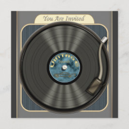Invitaciones a la fiesta de grabación de vinilo de