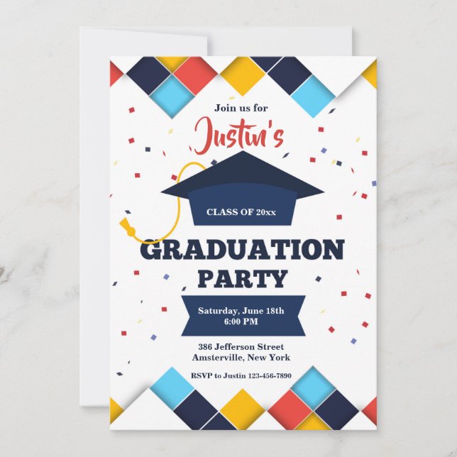 Invitaciones a la fiesta de graduación (Anverso)