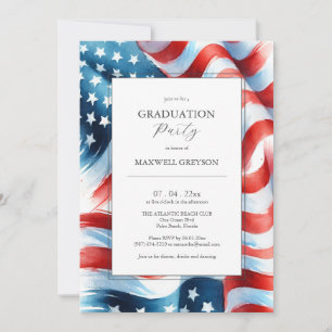 Invitaciones a la Fiesta de Graduación Bandera Ame