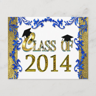 Invitaciones a la fiesta de graduación Blue & Gold