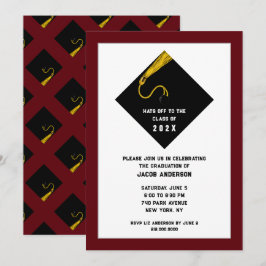 Invitaciones a la fiesta de graduación de color gr