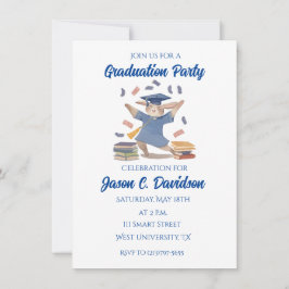 Invitaciones a la fiesta de graduación de conejo l