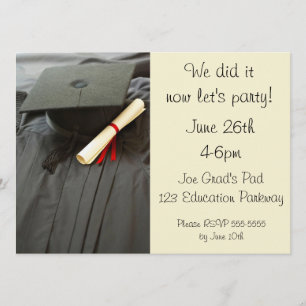 Invitaciones a la fiesta de graduación de diploma