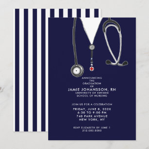 Invitaciones a la fiesta de graduación de enfermer
