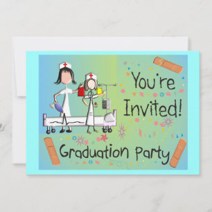 Invitaciones a la fiesta de graduación de enfermer