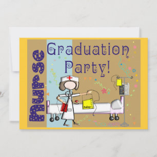 Invitaciones a la fiesta de graduación de enfermer