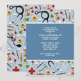 Invitaciones a la fiesta de graduación de enfermer