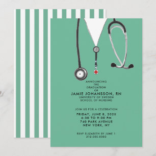 Invitaciones a la fiesta de graduación de enfermer