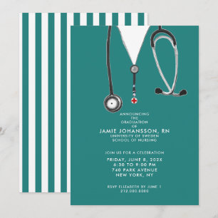 Invitaciones a la fiesta de graduación de enfermer
