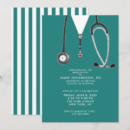 Invitaciones a la fiesta de graduación de enfermer
