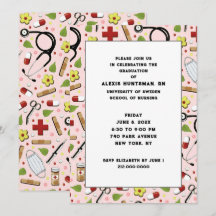 Invitaciones a la fiesta de graduación de enfermer