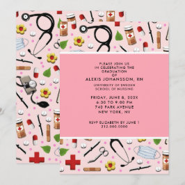 Invitaciones a la fiesta de graduación de enfermer