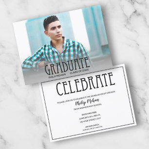 Invitaciones a la fiesta de graduación de fotos de