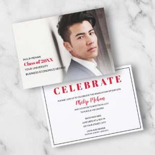 Invitaciones a la fiesta de graduación de fotos en