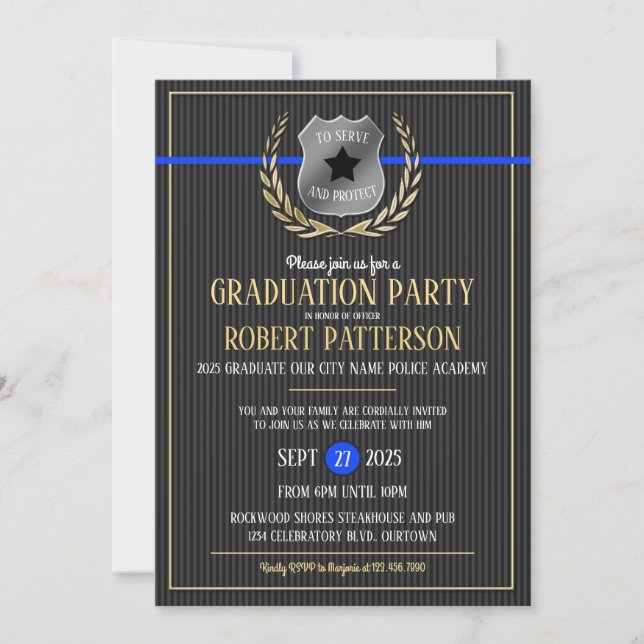 Invitaciones a la fiesta de graduación de la acade (Anverso)