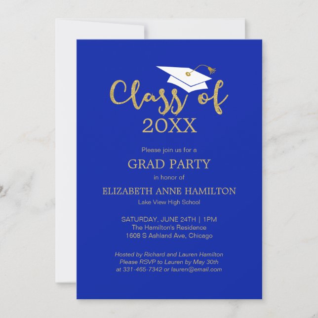 Invitaciones a la fiesta de graduación de la escue (Anverso)