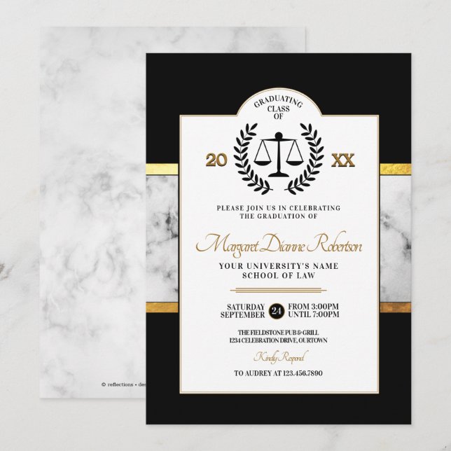 Invitaciones a la fiesta de graduación de la Facul (Anverso / Reverso)