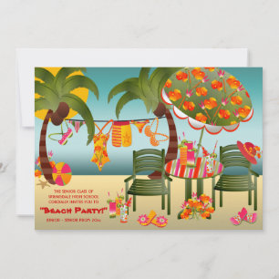 Invitaciones a la fiesta de graduación de la playa