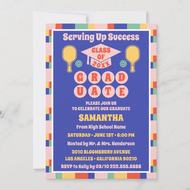 Invitaciones a la fiesta de graduación de las pelo (Anverso)