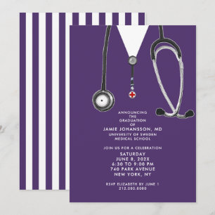 Invitaciones a la fiesta de graduación de médicos